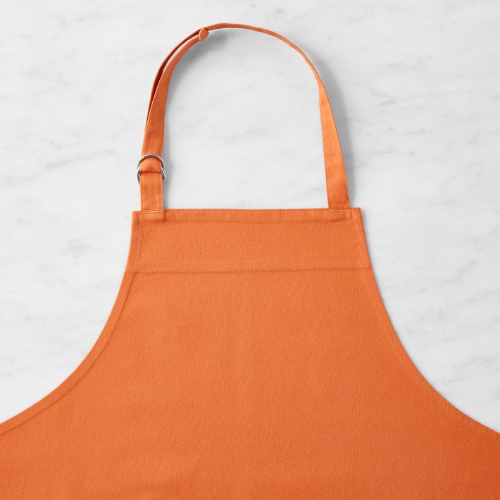 Williams Sonoma Classic Solid Apron, Pumpkin, Personalized