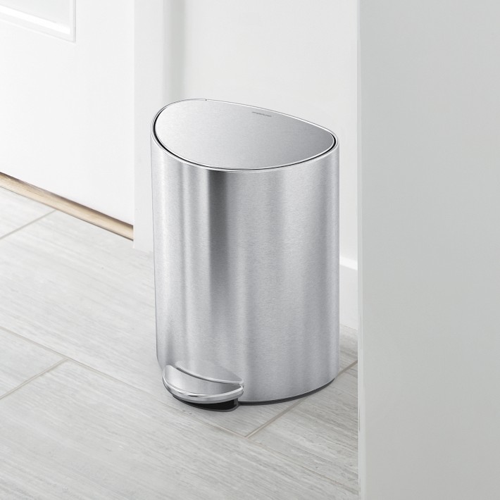 simplehuman™ Round Step Trash Can - Brushed Stainless-Steel