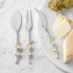 Floral Vine Cheese Knives, Set of 3