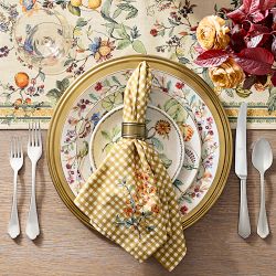 Autumn Botanical Gingham Napkins, Set of 4