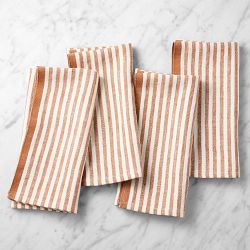 Ticking Stripe Napkins, Set of 4, Rust