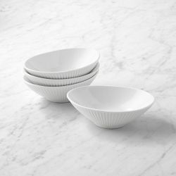 Pillivuyt Plisse Porcelain Condiment Bowls, Set of 4