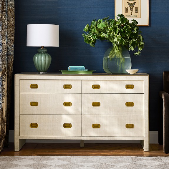 campaign style dresser Vintage Bernhardt Furniture Seven Drawer Available to Customize! – Hibiscus House Seven drawers offer ample space to stow clothing and accessories Campaign Dresser 6 Drawers