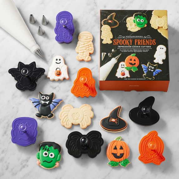 Williams Sonoma Halloween Spooky Friends Impression Cookie Cutters, Set of 7