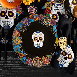 Day of the Dead 16-Piece Dinnerware &amp; Glassware Set