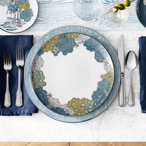 Scalamandré x Williams Sonoma Sea of Trees Plates | Williams Sonoma