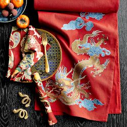 Lunar New Year Embroidered Napkins, Set of 4