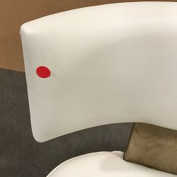 OPEN BOX: Koret Side Chair, Standard, Performance Vegan Pebbled Leather, Ivory, Heritage Grey