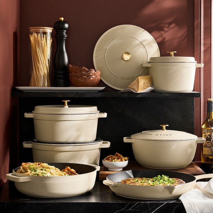 Staub Enameled Cast Iron French Crème Collection | Williams Sonoma