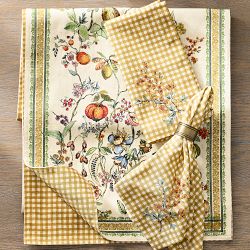 Autumn Botanical Gingham Napkins, Set of 4