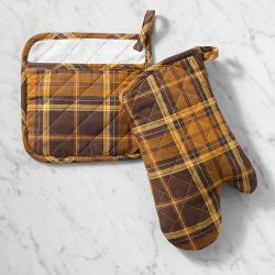 Autumn Plaid Oven Mitt & Potholder Set