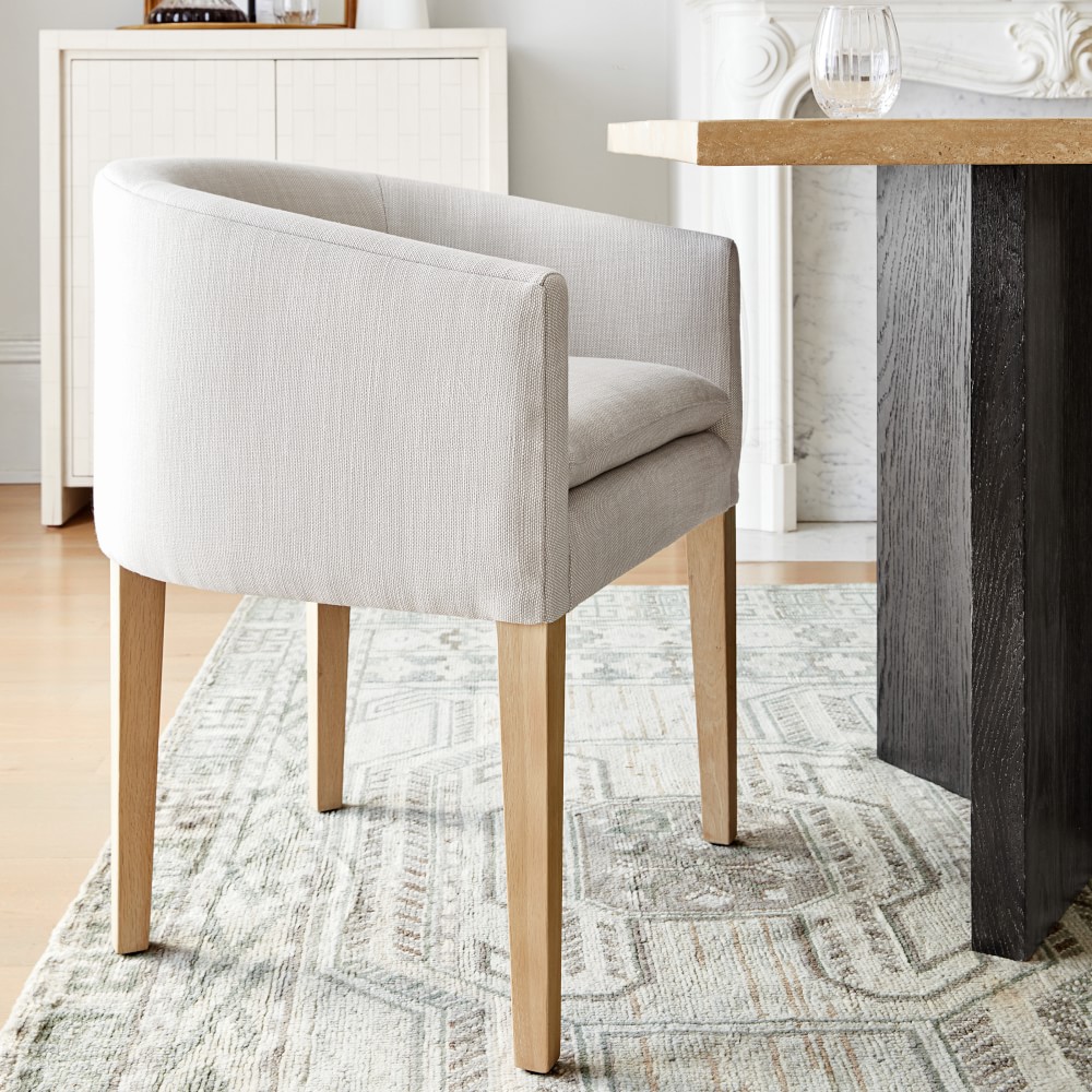 Chestnut Upholstered Dining Armchair by Williams Sonoma Home