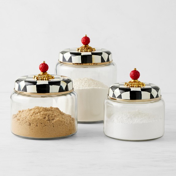 MacKenzie-Childs Courtly Check Glass Canister | Williams Sonoma