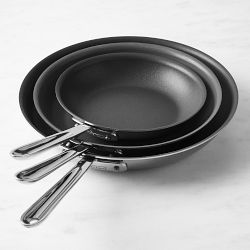 All-Clad D5® Polished Stainless-Steel Pro Nonstick Fry Pan, Set of 3