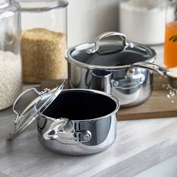 GreenPan™ Premiere Max Stainless-Steel Ceramic Nonstick Saucepan Set, 1.5-Qt. &amp; 3-Qt.