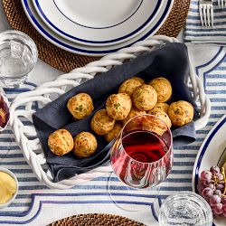 Low Ceramic Woven Bread Basket