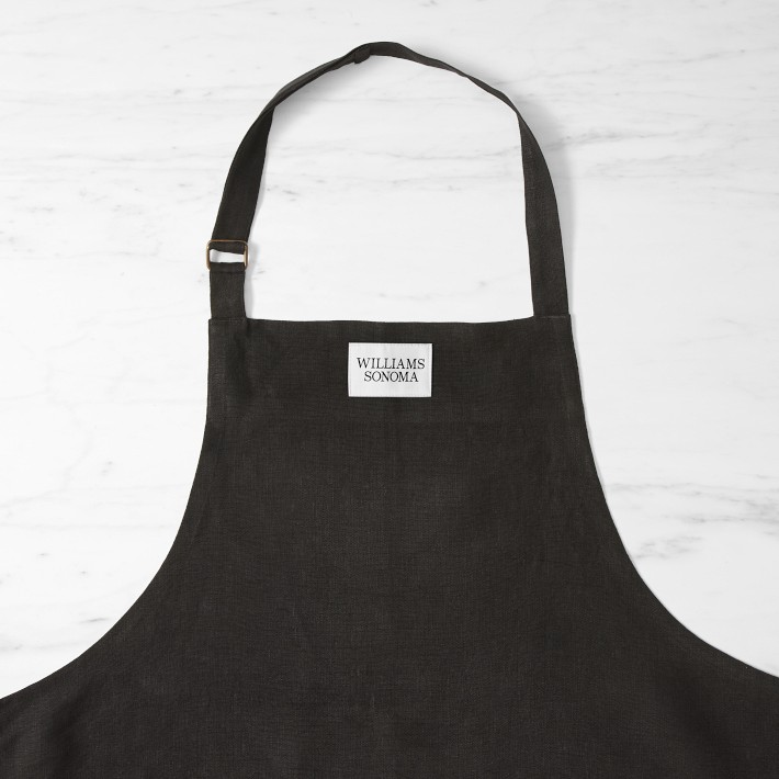 Williams Sonoma ウィリアムズソノマエプロン　ブラック　コットン signature-linen-aprons-1-o.jpg