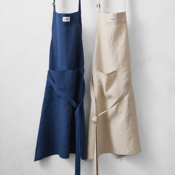 Williams Sonoma エプロン グレー コットン100% signature-linen-aprons-c.jpg