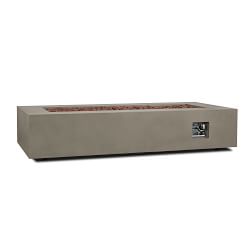 Cardona Mist Grey Rectangle Propane Fire Table with Natural Gas Conversion Kit (70")