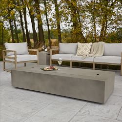 Cardona Mist Grey Rectangle Propane Fire Table with Natural Gas Conversion Kit (70")