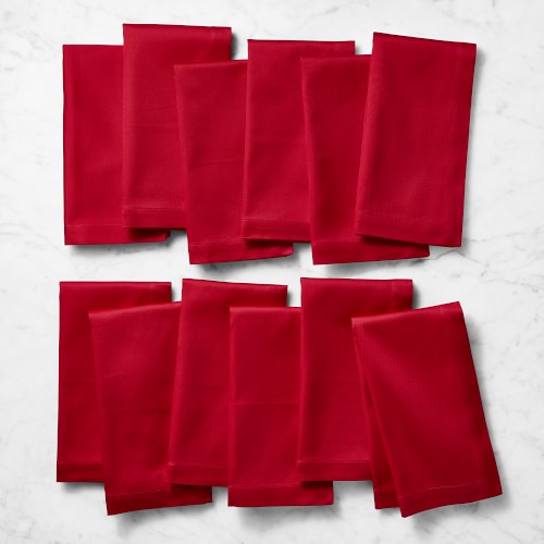 Hotel Dinner Napkins, Set of 12, Red