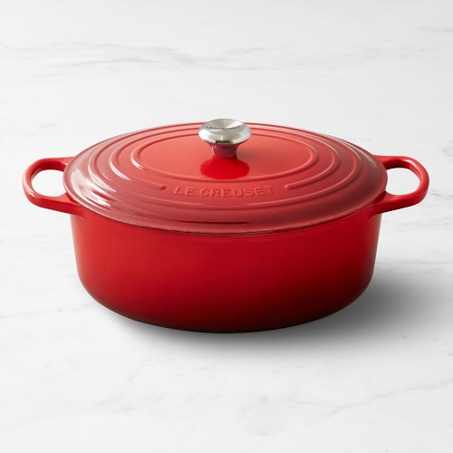 Le Creuset Signature Enameled Cast Iron Oval Dutch Oven, 6.75-Qt., Red