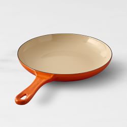 Le Creuset Enameled Cast Iron Shallow Fry Pan, 9.75", Flame