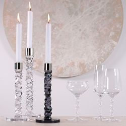 Orrefors Carat Candlestick, Set of 2