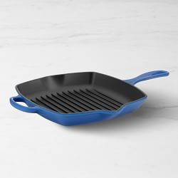 Le Creuset Signature Enameled Cast Iron Square Grill Pan, 10", Lapis