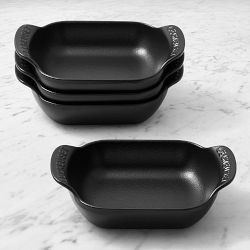 Le Creuset Gourmand Enameled Cast Iron Rectangular Baker 4-Piece Set, 1/3-Qt., Matte Black