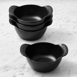 Le Creuset Gourmand Enameled Cast Iron Cocotte 4-Piece Set, 1/3-Qt., Matte Black