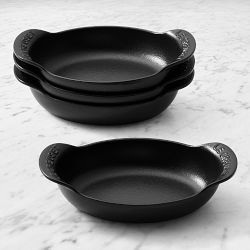 Le Creuset Gourmand Enameled Cast Iron Oval Baker 4-Piece Set, 1/3-Qt., Matte Black
