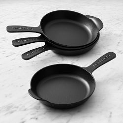 Le Creuset Gourmand Enameled Cast Iron Skillet 4-Piece Set,.5-Qt., Matte Black