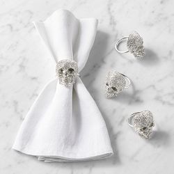 Skull Jeweled Napkins, Set of 4