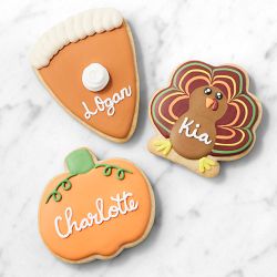 Personalized Thanksgiving Cookies, Set of 3
