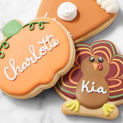 Personalized Thanksgiving Cookies, Set of 3
