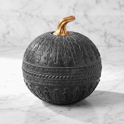 Faux Black Pumpkin, 10.5"
