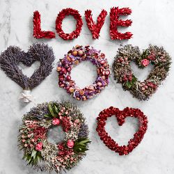 Pink Rose Garden Heart Live Wreath, 15"