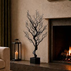 Spooky Halloween Faux Tree in Black Pot, 38"