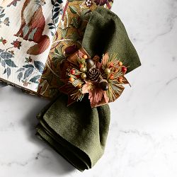Kim Seybert x Williams Sonoma Botanical Spray Napkin Rings, Set of 4