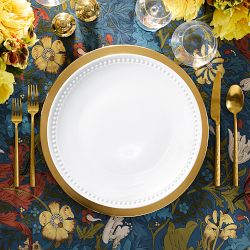 Pillivuyt Beaded Coupe Porcelain Dinner Plates