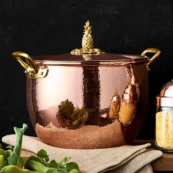 Ruffoni Historia Hammered Copper Stockpot with Pineapple Knob, 7.5-Qt