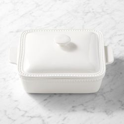 Williams Sonoma Beaded Stoneware Covered Square Baker, 3-qt.