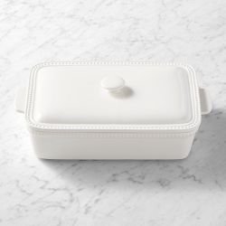 Williams Sonoma Beaded Stoneware Covered Rectangular Baker, 4-qt.