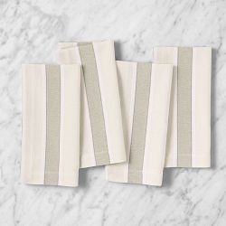 Sanderson x Williams Sonoma Stripe Napkins, Set of 4, Green