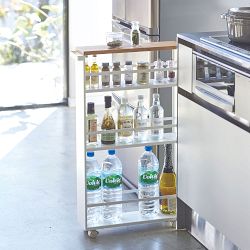 Yamazaki Home Slim Rolling Storage Cart with Handle