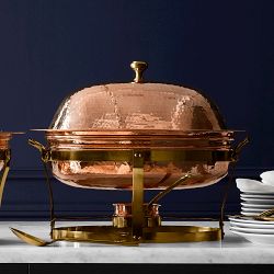 Williams Sonoma Copper Oval Chafing Dish, 2.5-Qt.