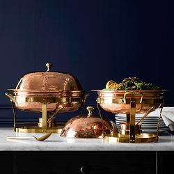 Williams Sonoma Copper Oval Chafing Dish, 2.5-Qt.