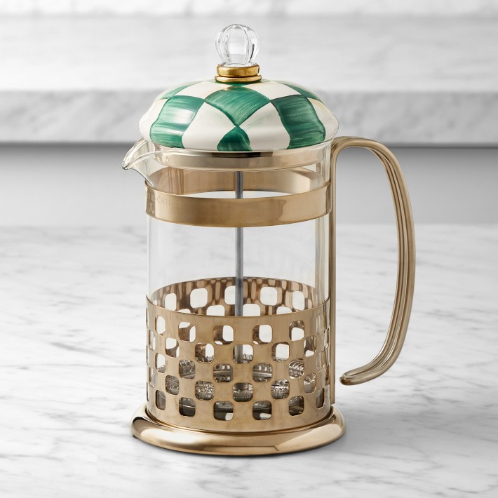 MacKenzie-Childs Sterling Check French Press | Williams Sonoma