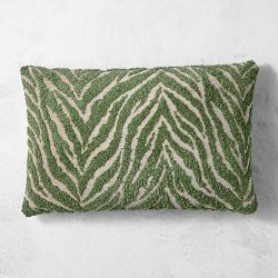 Chasper Zebra Pillow, 14" X 22", Green